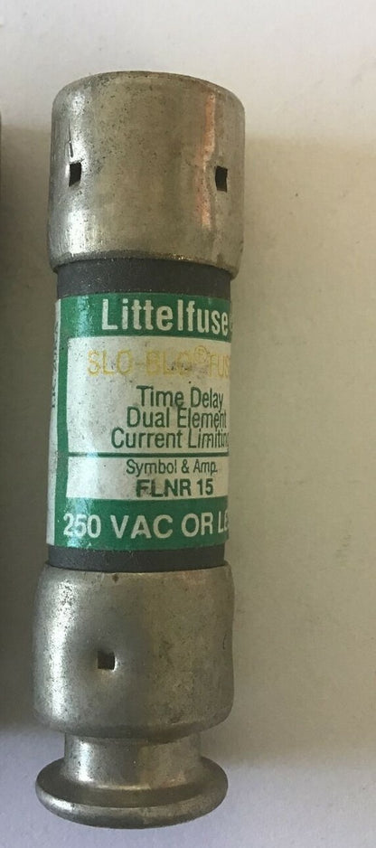 LITTELFUSE SLO-BLO FLNR 15 FUSE 250VAC 15A CLASS RK-5 TIME DELAY****LOTOF4****