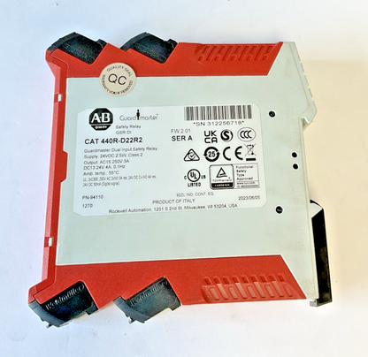 ALLEN BRADLEY 440R-D22R2 SAFETY RELAY SER.A FW 2.01 24VDC GSR DI