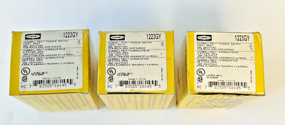 HUBBELL 1223GY TOGGLE SWITCH 3POS. 20A 120/277VAC ***LOTOF3***