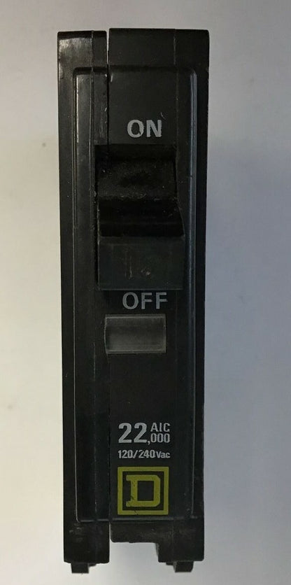 SQUARE D QOB115 22KA CIRCUIT BREAKER 15A 120/240VAC 1POLE****LOTOF5****