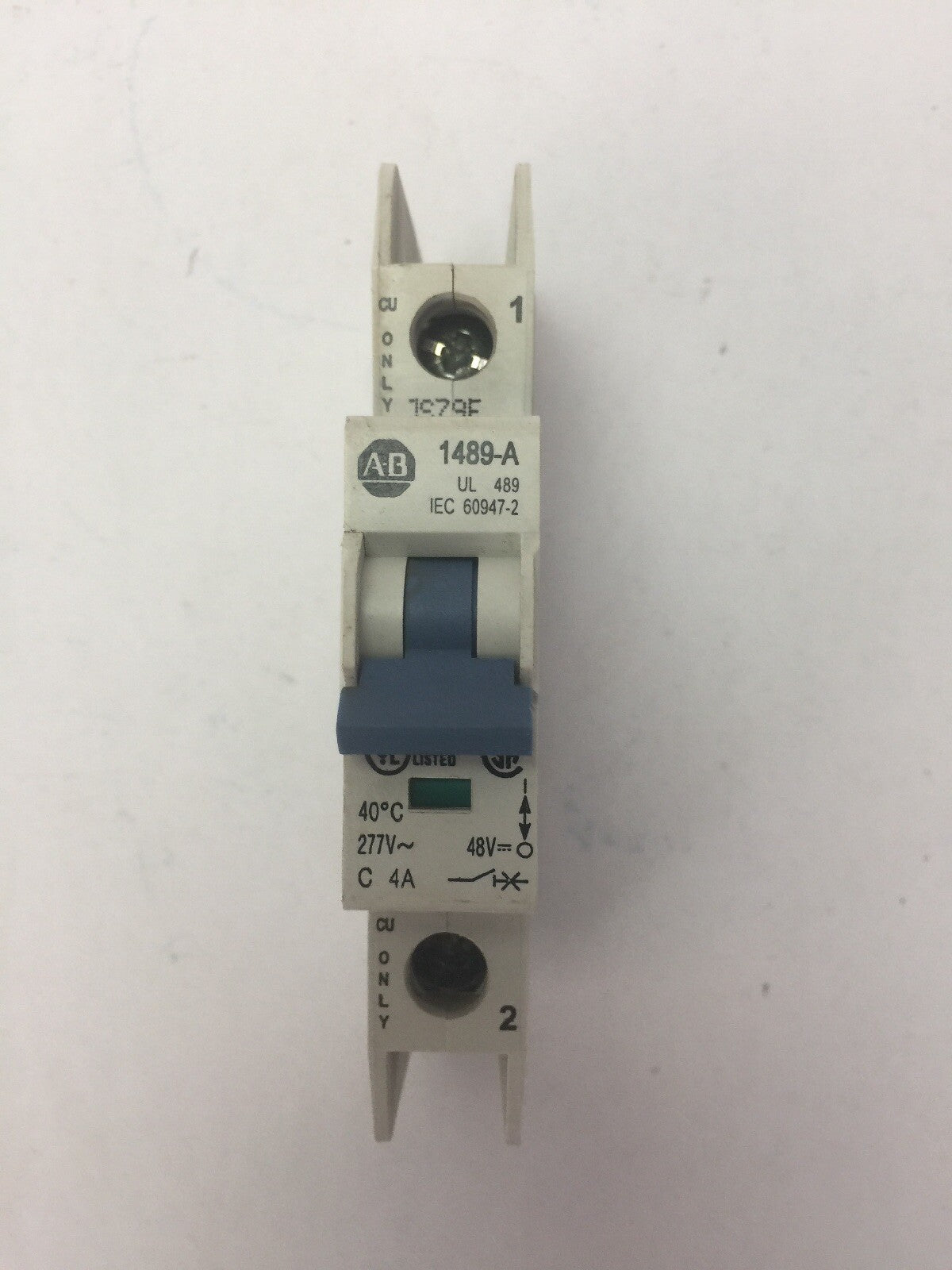 ALLEN BRADLEY 1489-A1C040 CIRCUIT BREAKER SER A 277VAC 48VDC 4A 1 POLE