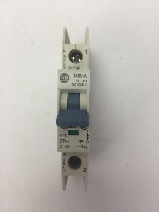 ALLEN BRADLEY 1489-A1C040 CIRCUIT BREAKER SER A 277VAC 48VDC 4A 1 POLE