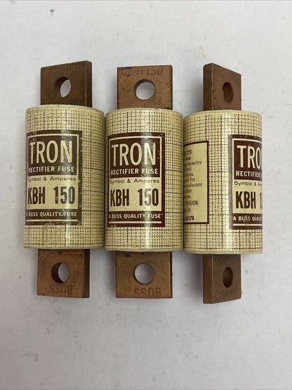 BUSS KBH150 RECTIFIER FUSE 150AMP 500V (LOT OF 3)