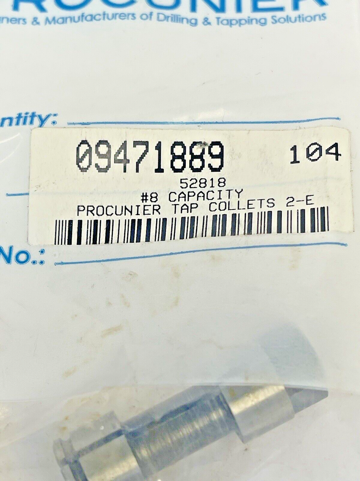 ROCKFORD ETTCO PROCUNIER - 09471889 - TYPE 2-E TAP COLLET - #8 CAPACITY