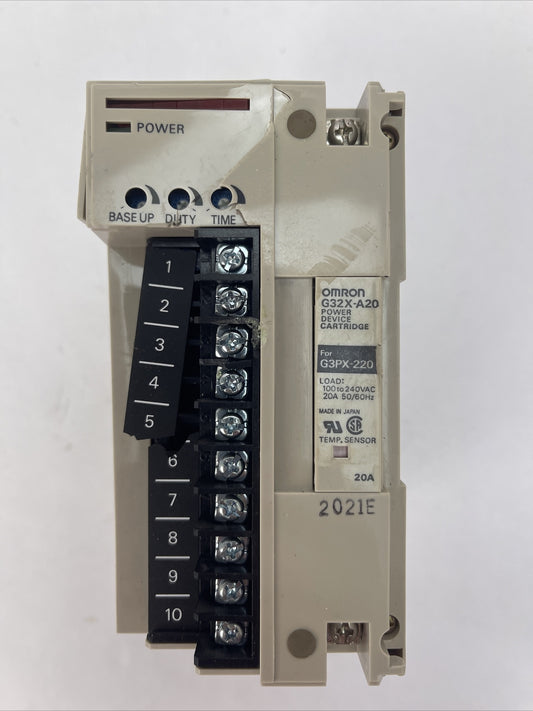 OMRON G3PX-220EUN POWER CONTROLLER LOAD: 100/110VAC 200/220VAC 20A INPUT 5-24VDC