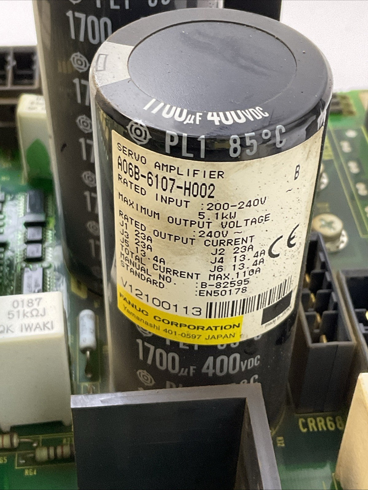 FANUC A06B-6107-H002 AC SERVO AMPLIFIER A20B-2101-0230/06C A16B-3200-0610/13F