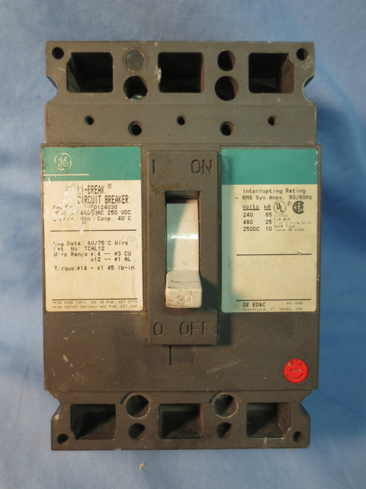 GE THED124030 30A 2-POLE HI-BREAK CIRCUIT BREAKER