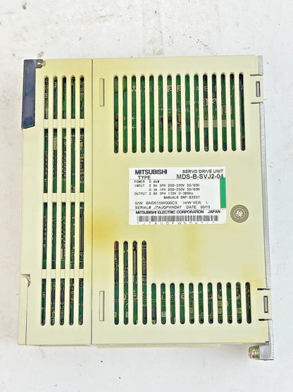 MITSUBISHI - MDS-B-SVJ2-04 - SERVO DRIVE UNIT/ AMPLIFIER -2.8A, 230 VAC, 50/60HZ
