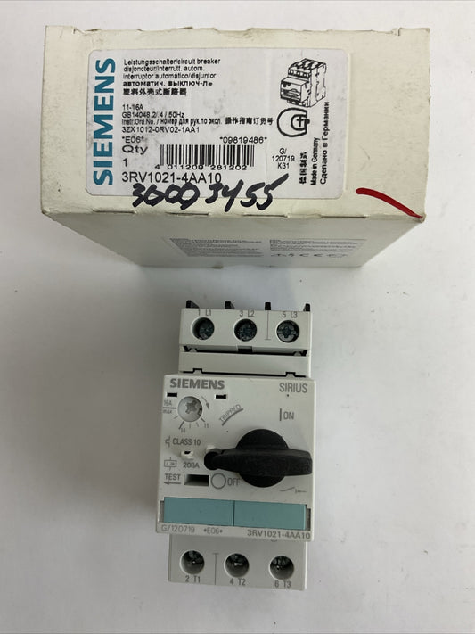 SIEMENS 3RV2021-4AA10 CIRCUIT BREAKER 11-16A