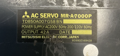 MITSUBISHI MELSERVO-A AC SERVO MR-A-7000P OUTPUT 42A POWER SUPPLY 200/220VAC