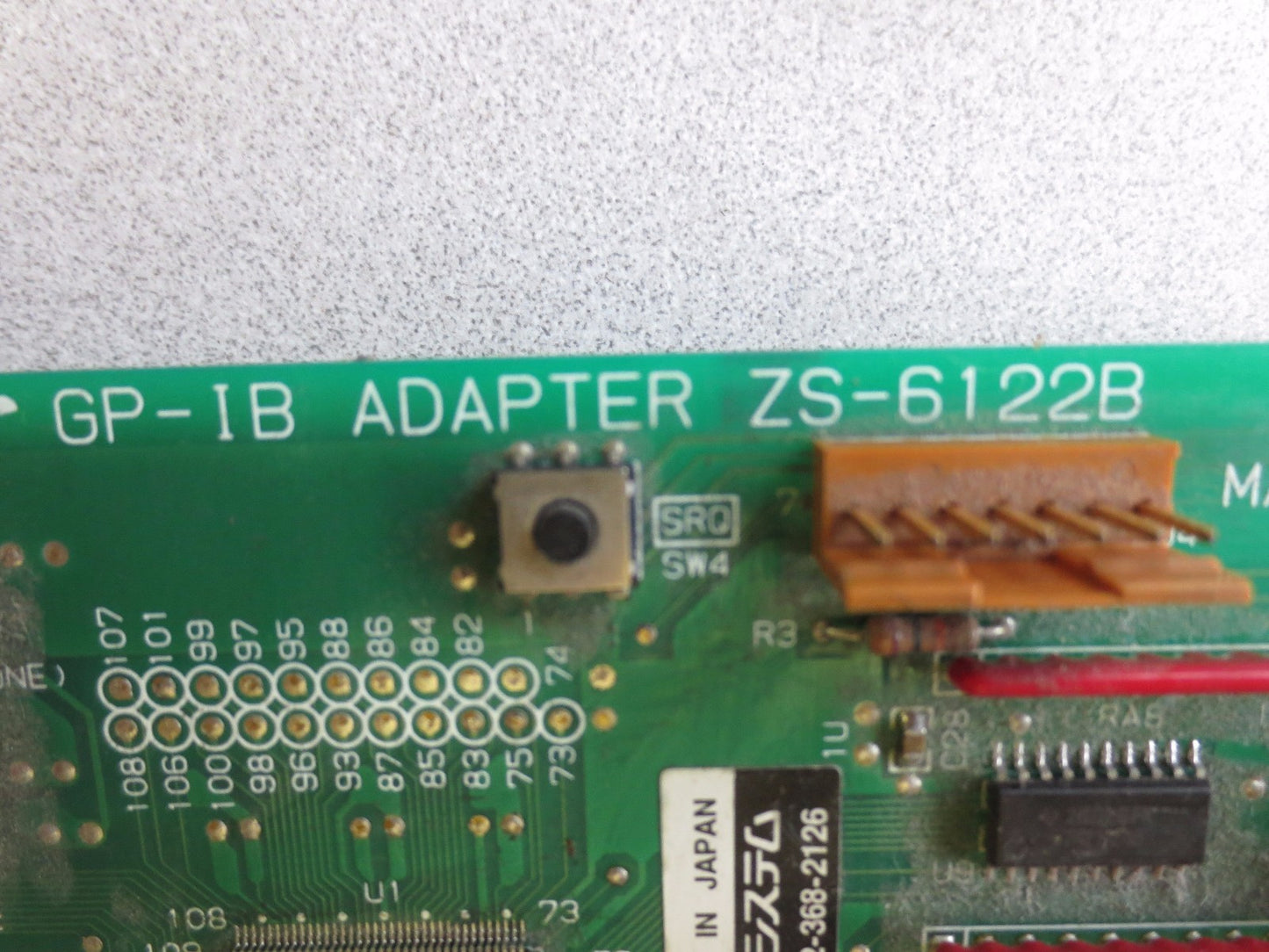 ZENISU-KEISOKU GP-IB ADAPTER ZS-6122B + HASHIMOTO H-076 w/ RIBBON CABLE, ASS'Y