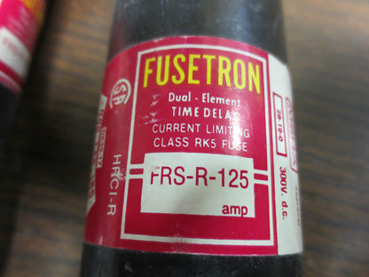 BUSSMANN FUSETRON FRS-R-125 FUSE 125A 600VAC 300VDC***LOTOF3***