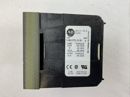 ALLEN BRADLEY 1492-PDL3161 POWER DISTRIBUTION BLOCK SER A 600V 175A