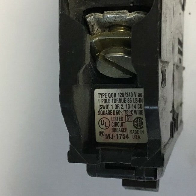 SQUARE D QOB115 22KA CIRCUIT BREAKER 15A 120/240VAC 1POLE****LOTOF5****