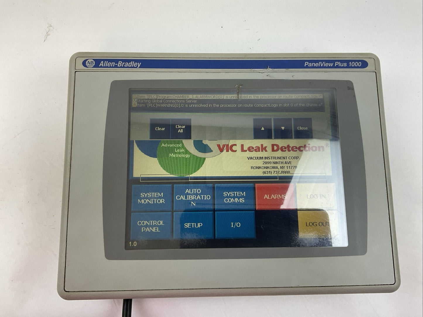 ALLEN BRADLEY 2711P-RDT10C SER B PANELVIEW PLUS 1000 2711P-RP8A SER A 100-240VAC