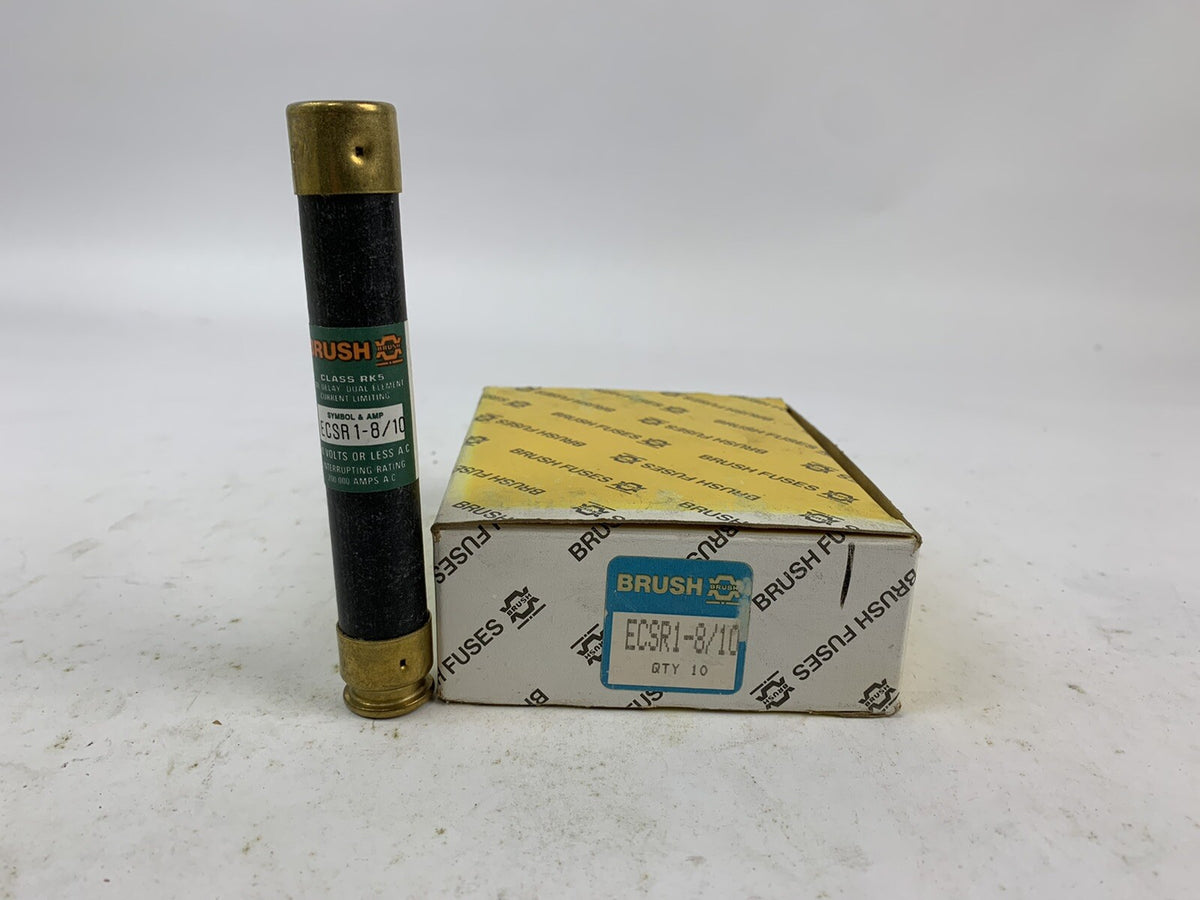 Brush Reliance Time-Delay Dual-Element ECSR1-8/10 1 8/10A 600V Fuse "Lot of 10"
