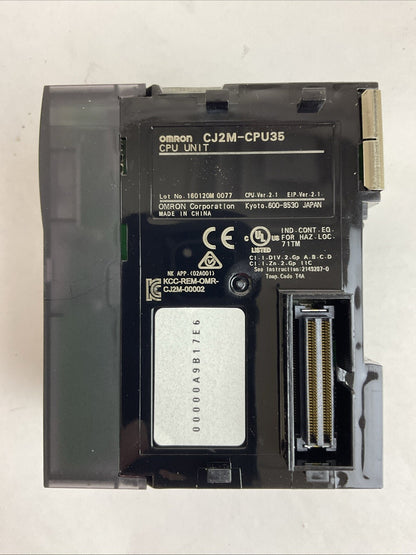 OMRON CJ2M-CPU35 CPU UNIT CPU VER 2.1 EIP VER 2.1 PROGRAMMABLE CONTROLLER