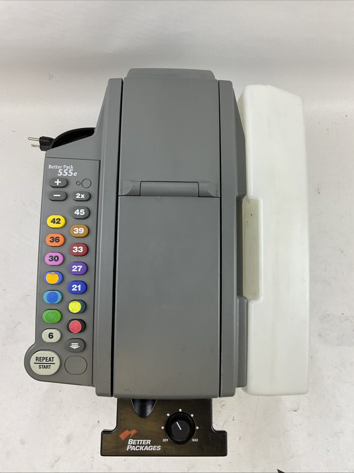 BETTER PACK 555e MODEL BP555eS 115VAC 60HZ 4AMP ELECTRONIC KRAFT TAPE DISPENSER