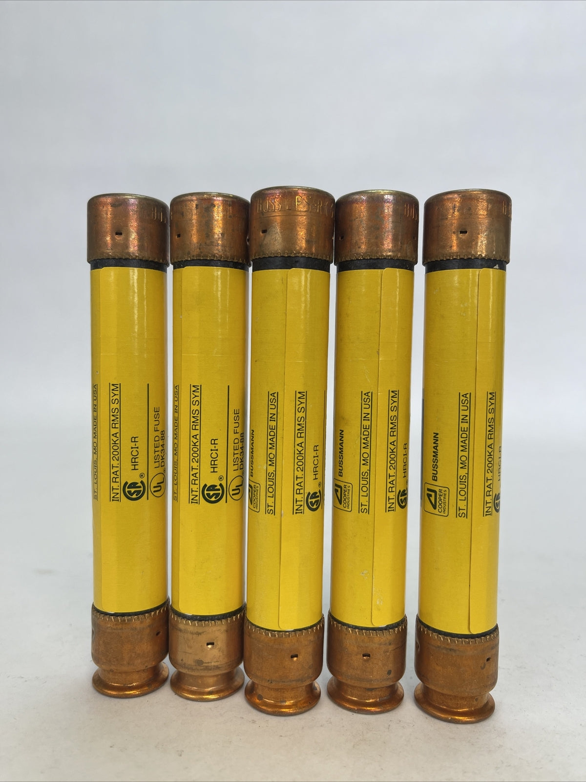 COOPER BUSSMANN LPS-RK-6 1/4 LOW-PEAK DUAL ELEMENT FUSE 600VAC 6-1/4A (LOT OF 5)