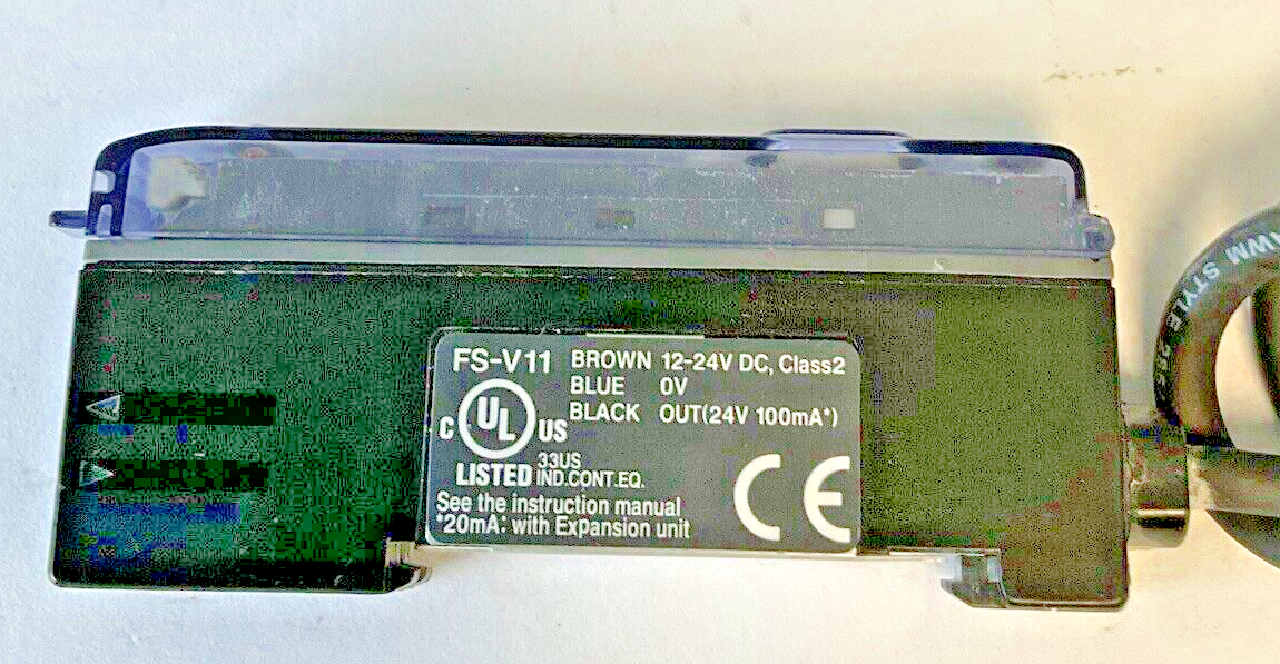 KEYENCE FS-V11P FIBER OPTIC SENSOR 24VDC