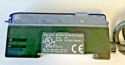 KEYENCE FS-V11P FIBER OPTIC SENSOR 24VDC