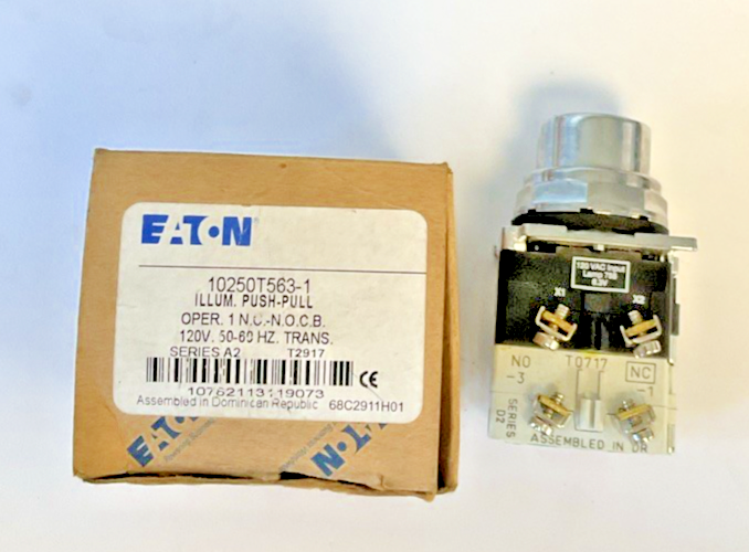 EATON 10250T563-1 ILLUMINATOR PUSH-PULL OPERATOR BUTTON 120V 50/60HZ SER.A2