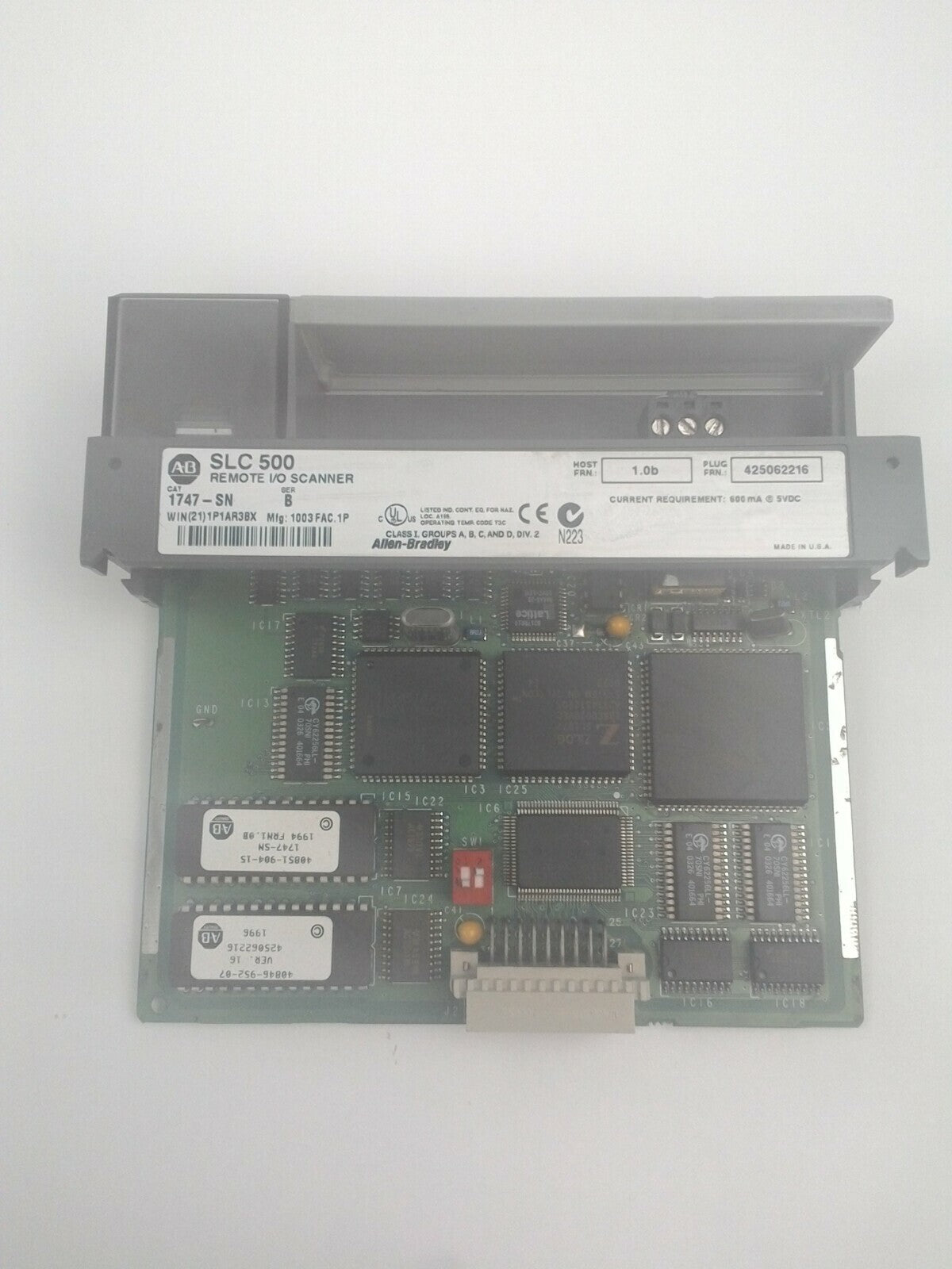 ALLEN BRADLEY 1747-SN SER B REMOTE /O SCANNER 1.0b CURRENT REQ. 600mA@5VDC