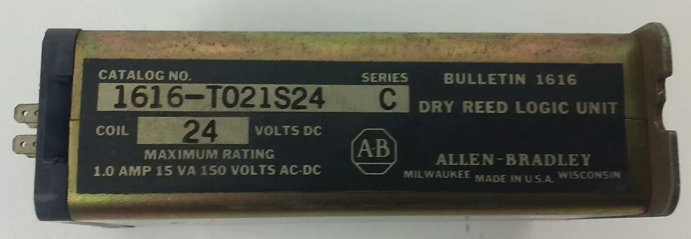 ALLEN BRADLEY, 1616-T021S24, SER. C, DRY REED LOGIC UNIT,24VDC,1A,15VA,150VAC/DC