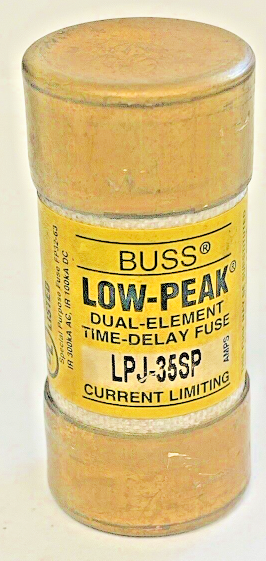 BUSS  LPJ-35SP  LOW-PEAK DUAL-ELEMENT TIME-DELAY FUSE 35A 600VAC***LOTOF3***