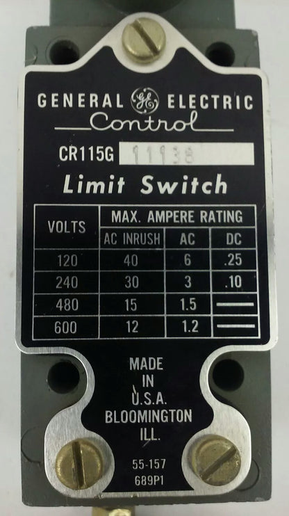 GE, CR115G11138, LIMIT SWITCH, 600V MAX GENERAL ELECTRIC, CR115G, NEW