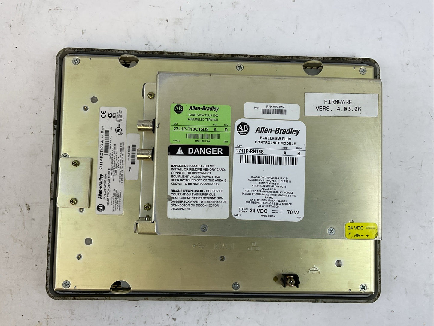 ALLEN BRADLEY 2711P-RN15S SER A PANELVIEW PLUS 2711PC-RP8D SER B 2711P-RDT10C