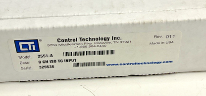CONTROL TECHNOLOGY 2551-A 8CH INPUT REV.011 901E-2551-A