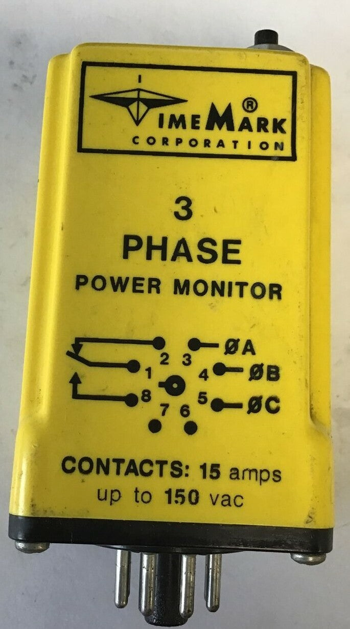 TIME MARK 3 PHASE POWER MONITOR A258B 15AMPS 150VAC