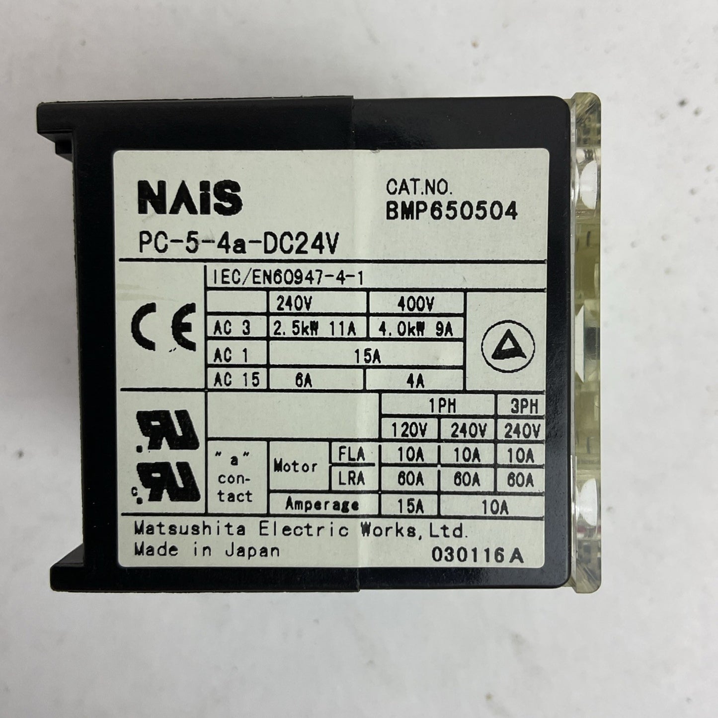 NAIS PC-5-4a-DC24V BMNP650504 CONTACTOR