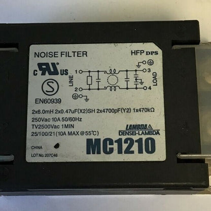 LAMBDA MC1210 NOISE FILTER 250VAC 10A 50/60HZ