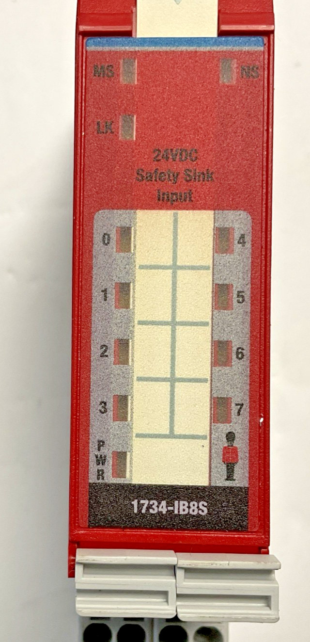 ALLEN BRADLEY 1734-IB8S SAFETY SINK INPUT MODULE SER.B 24VDC W/1734-TOPS SER.A