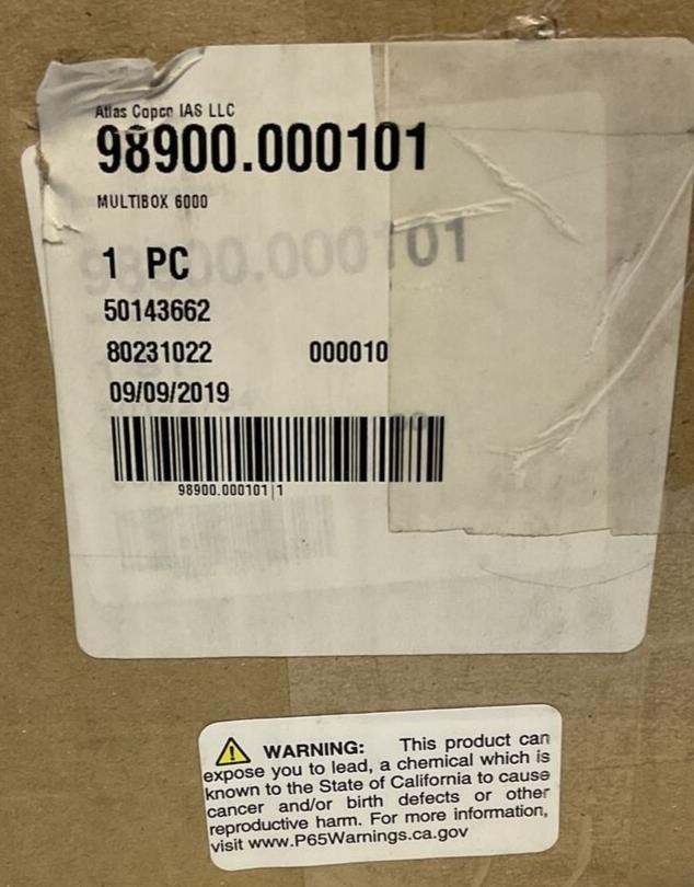ATLAS COPCO 98900.000101 MULTIBOX 6000 REV000101.1426.01
