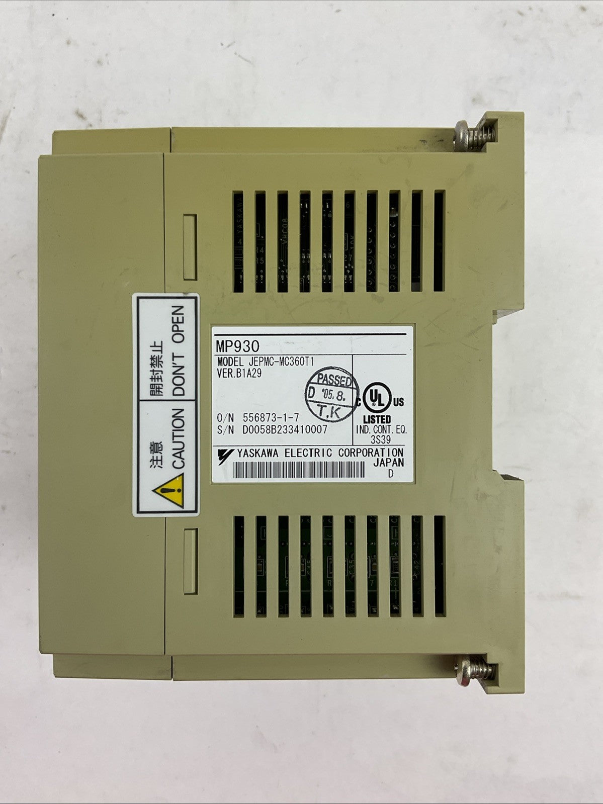 YASKAWA JEPMC-MC360T1 MP930 SERVO CONTROL MODULE VER. B1A29 24VDC