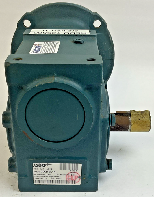 DODGE 20Q10R14 *NO HARDWARE* GEAR REDUCER 10:1 1750RPM 2.25HP *HAS SHELF WEAR*