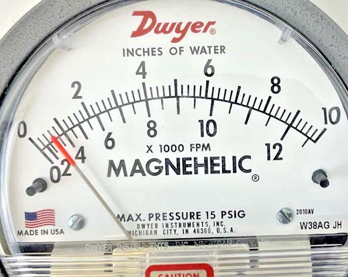 DWYER 102046-10 PRESSURE GAUGE X1000FPM 15PSIG W38AG