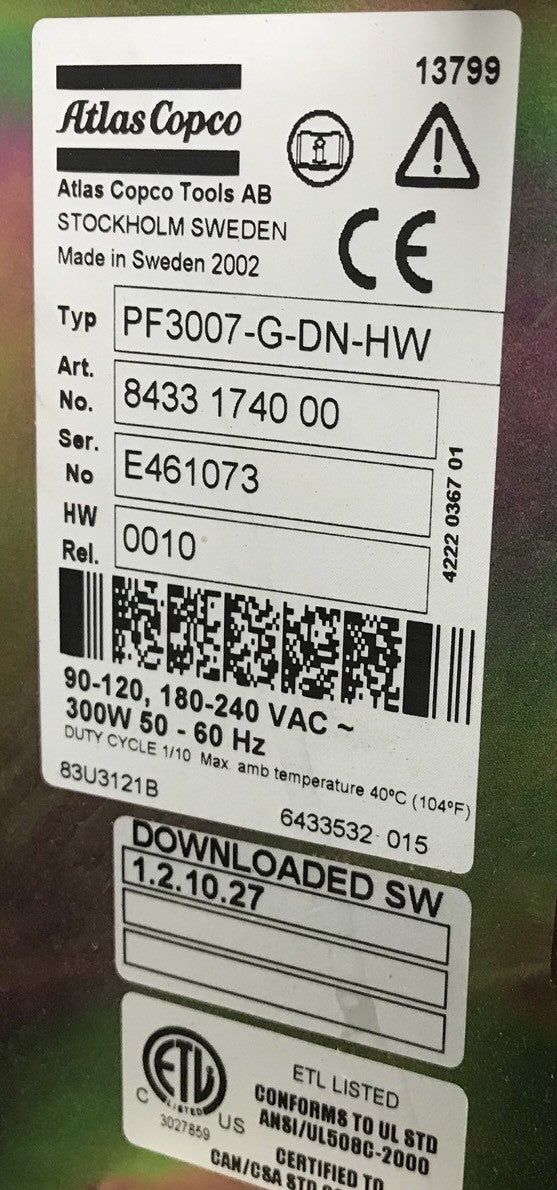 ATLAS COPCO PF3007-G-DN-HW TENSOR S4/S7 USED