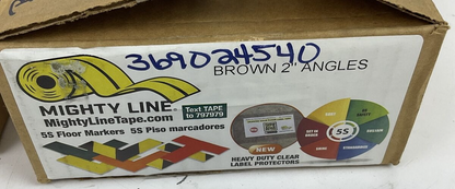 MIGHTY LINE BROWN FLOOR TAPE L SHAPE 2" QTY 100PER CASE ***LOT OF 2 CASE***