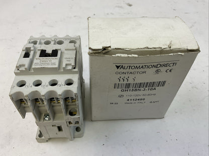AUTOMATIONDIRECT GH15BN-3-10A CONTACTOR 600VAC 20A 3PH 7.5HP COIL 110-120V