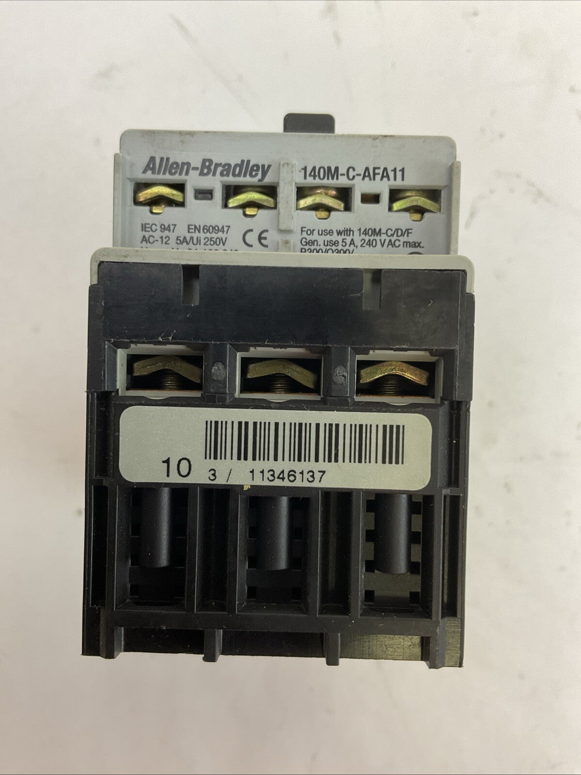 ALLEN BRADLEY 140M-C2E-B10 MOTOR CIRCUIT BREAKER SER B 0.63-1.0A TRIP