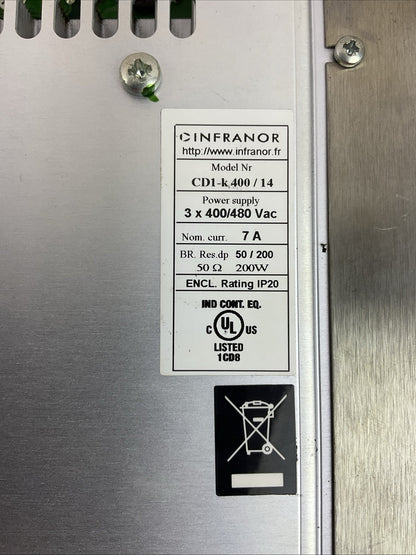INFRANOR CD1-K PCD1-2/AE245501 SERVO DRIVE CD1-K 400/14