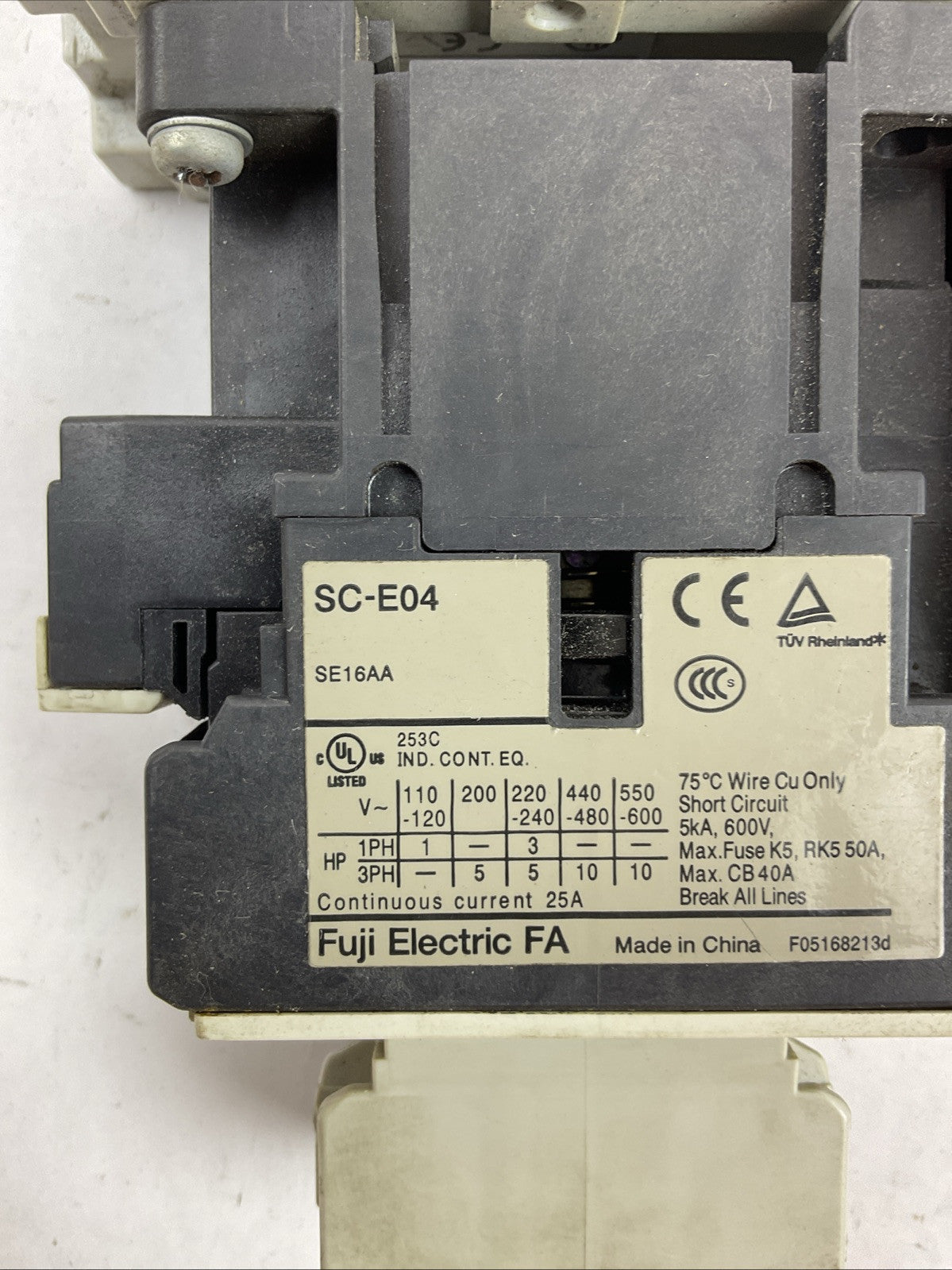 FUJI BM3RHB-010 STARTER SCSC-E04 CONTACTOR COIL 110-120V SZ-A11/T BZ0LRE22AA