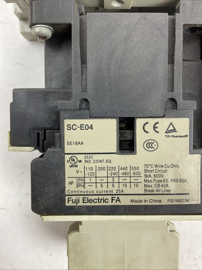 FUJI BM3RHB-010 STARTER SCSC-E04 CONTACTOR COIL 110-120V SZ-A11/T BZ0LRE22AA
