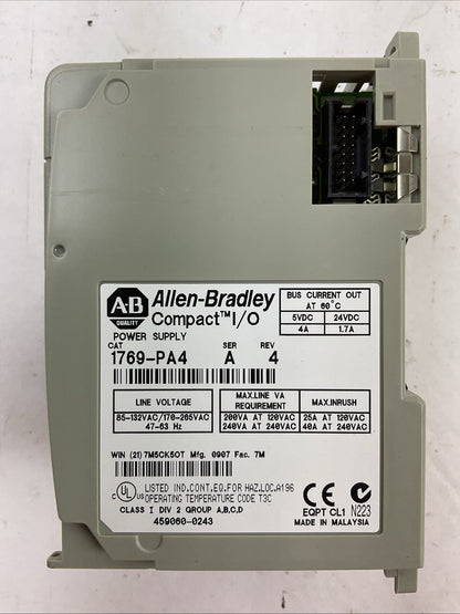 ALLEN BRADLEY 1769-PA4 COMPACT 1/O POWER SUPPLY SER A REV 4