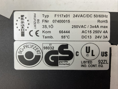 TESCH F117X01 SAFETY RELAY 24VAC/DC 50/60HZ