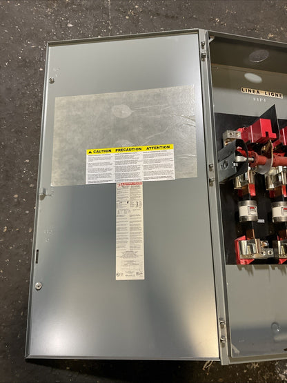 SQUARE D H366 FUSIBLE SAFETY SWITCH TYPE 1 SERIES E04 600AMP 600V